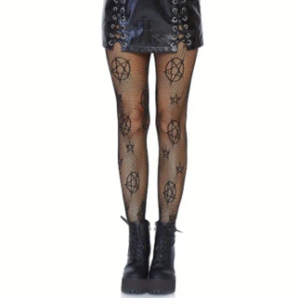 None Accessories - Pentagram Fishnet Pantyhose
